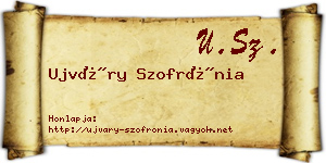 Ujváry Szofrónia névjegykártya